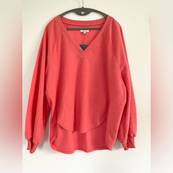Lucky Brand Sweaters - Lucky Brand Fuzzy V Neck Sweater NWT